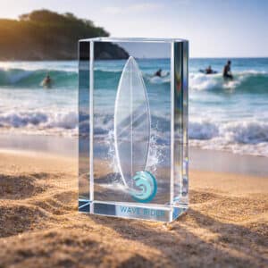 Trophées en verre rectangles 10 - 15 cm. Gravure laser