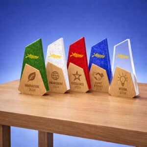Trophée personnalisé PMMA bois Design voile