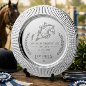 Assiette métal gravé personnalisée
