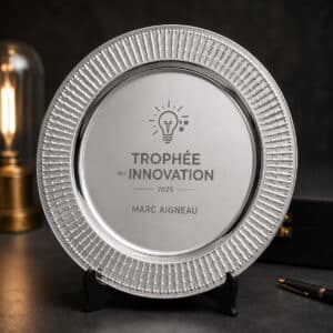 Assiette métal gravé personnalisée