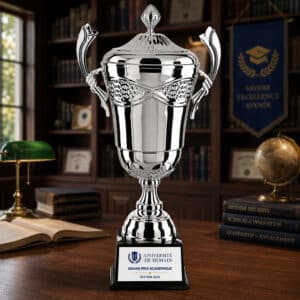 Trophée coupe métal argent