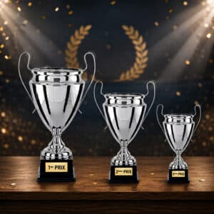 Coupe personnalisée argent métal