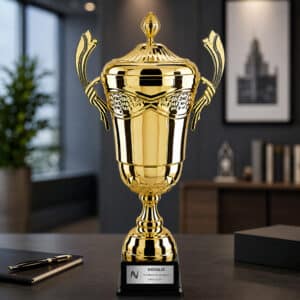 Coupe trophée dorée métal