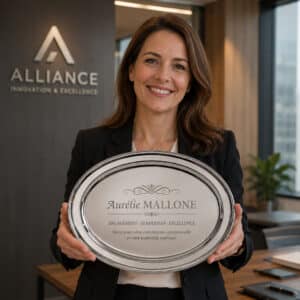 Plateau argent personnalisé ovale